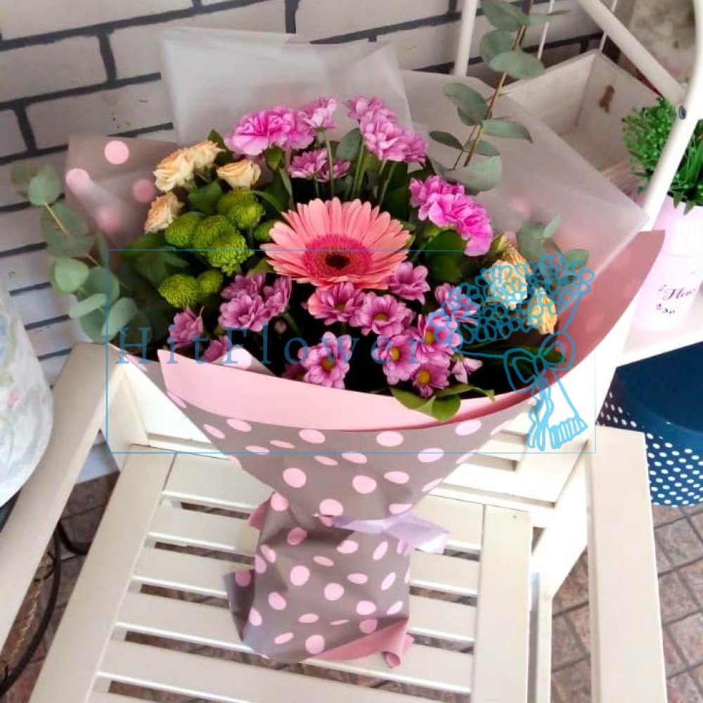 Букет цветов Овациии Букет цветов из: Розы, Хризантемы и Герберы